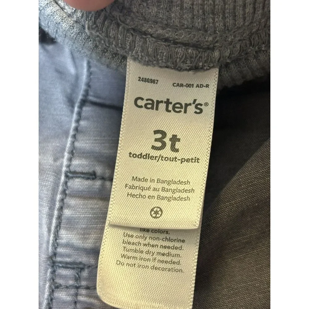 Carters Kid Grey Cargo Shorts‎ Boys Size 3T B30